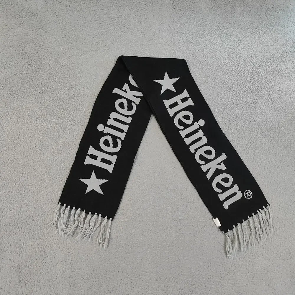Heineken Scarf Black Silver Las Vegas Raiders Colors Ale Bet Alcohol Winter 60